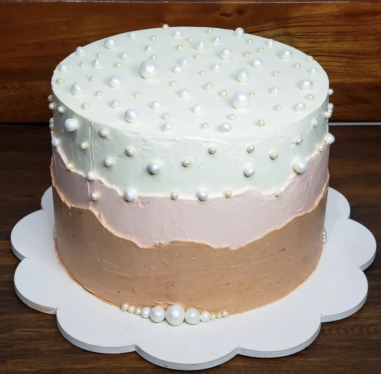 Torta ombré con perlas